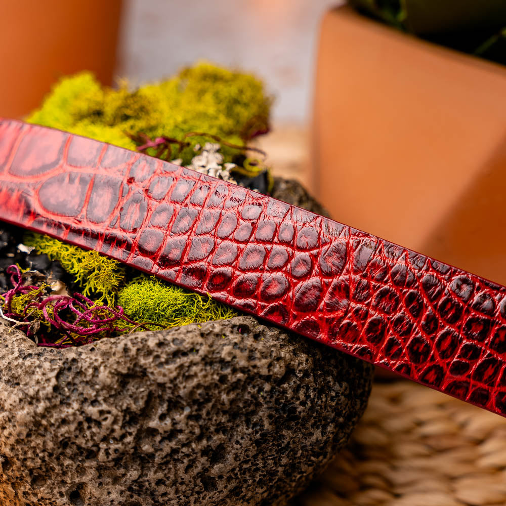 Alligator Belt Antique Red